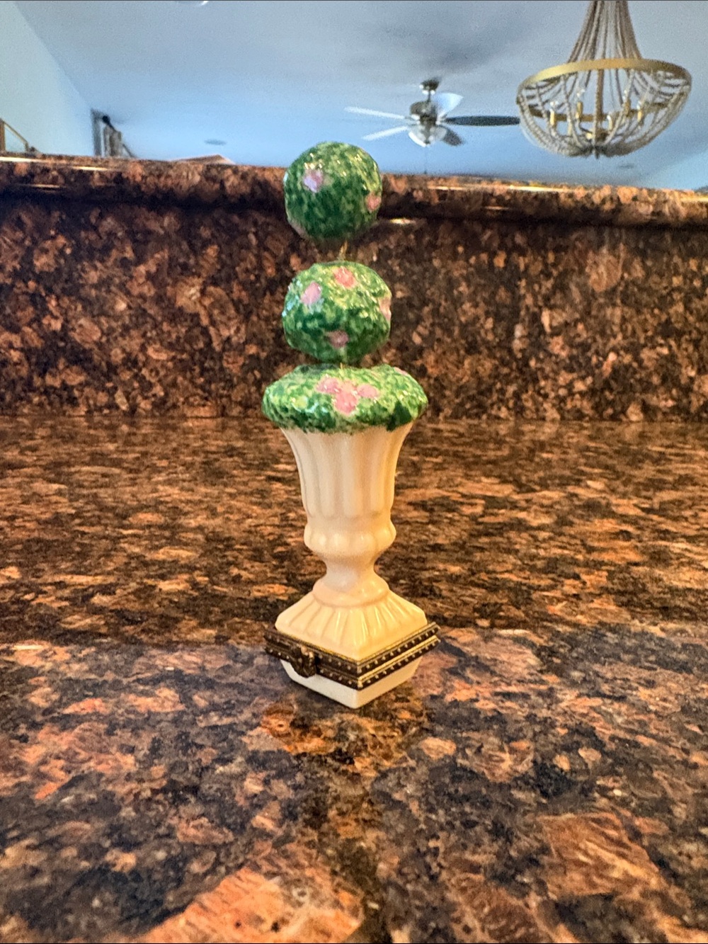 Mud Pie Green and Pink Topiary Table Accent